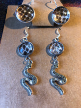 Load image into Gallery viewer, Snake Skin earrings Mun-dah (red bellied black)