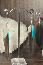 Load image into Gallery viewer, blue winged kookaburra feather earrings
