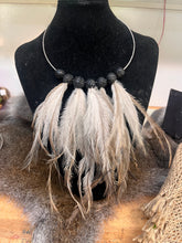 Load image into Gallery viewer, Copy of Sacred quondong and emu feather necklace black
