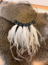 Load image into Gallery viewer, Copy of Sacred quondong and emu feather necklace black
