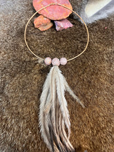 Load image into Gallery viewer, 3 quondong seeds and emu feather necklace
