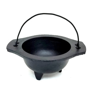 Black Cast Iron Cauldron / Incense Burner Shallow