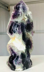 Rainbow Fluorite Quartz Crystal Obelisk