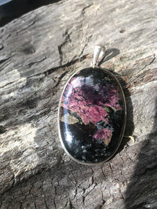 Eudialyte sterling silver pendant rare